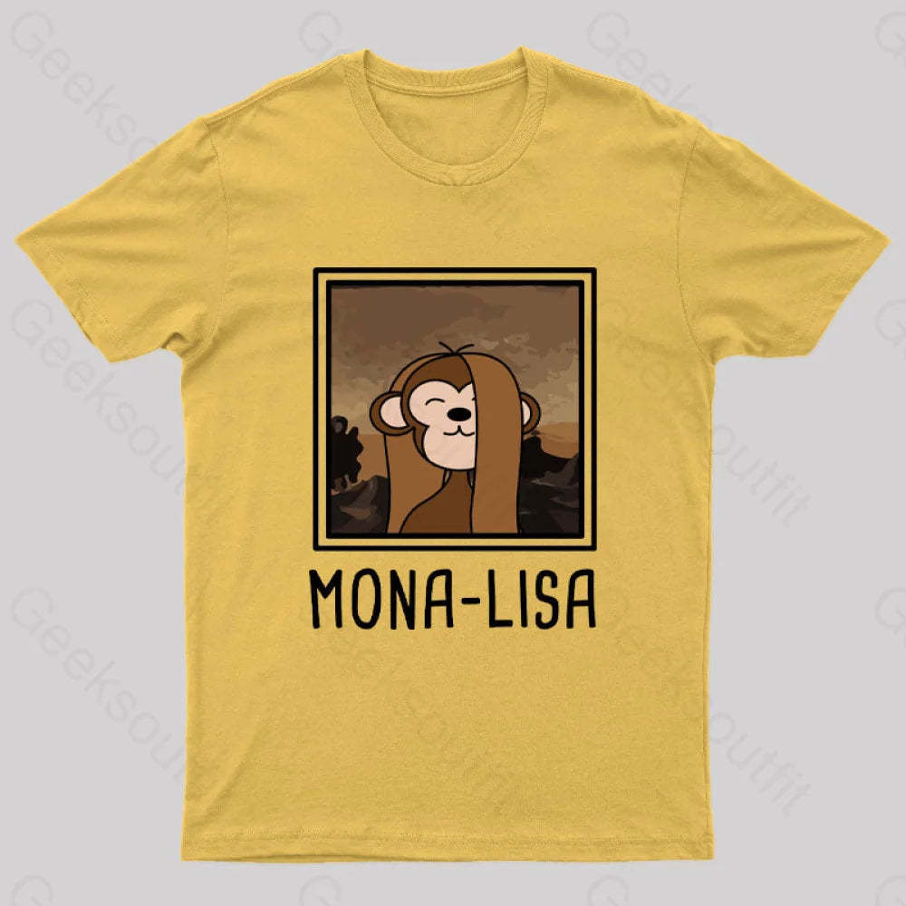 Mona Lisa Geek T-Shirt Yellow / S