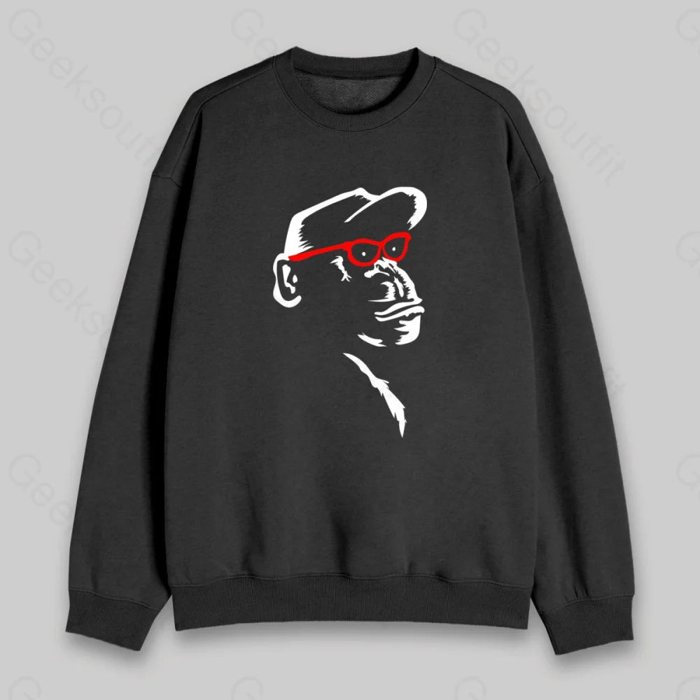 Monkey With Red Glasses Sweatshirt - Geeksoutfit