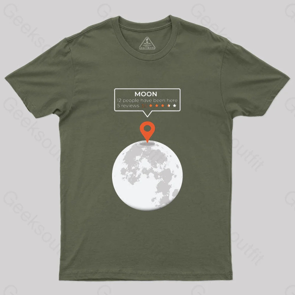 Moon Location T-Shirt Army Green / S