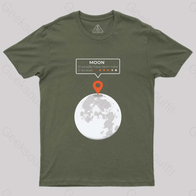 Moon Location T-Shirt Army Green / S