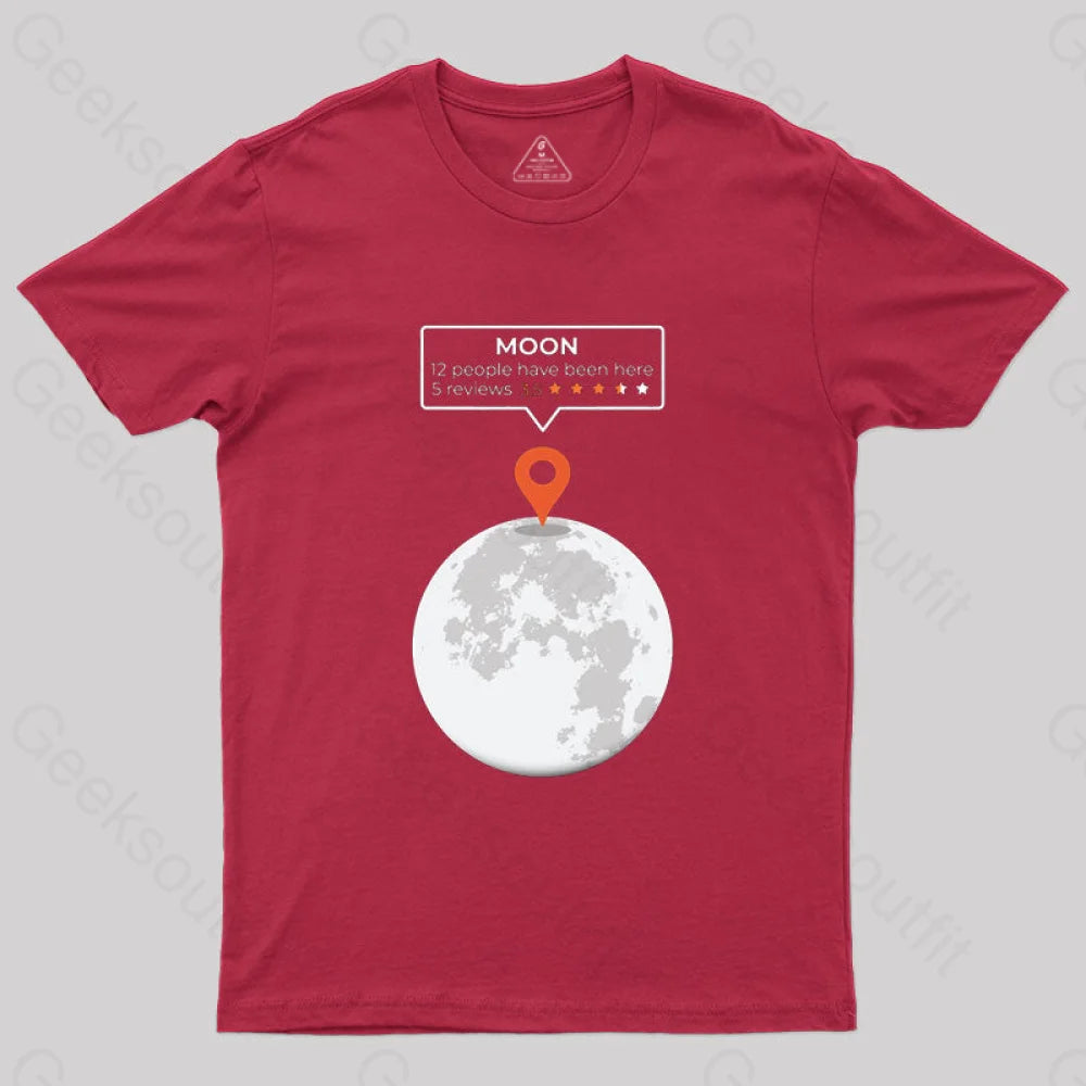 Moon Location T-Shirt Red / S