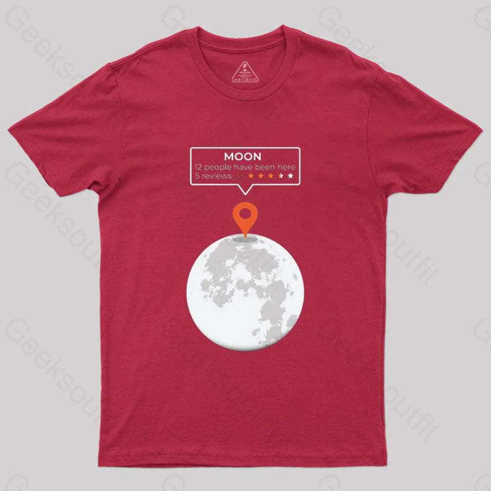 Moon Location T-Shirt Red / S