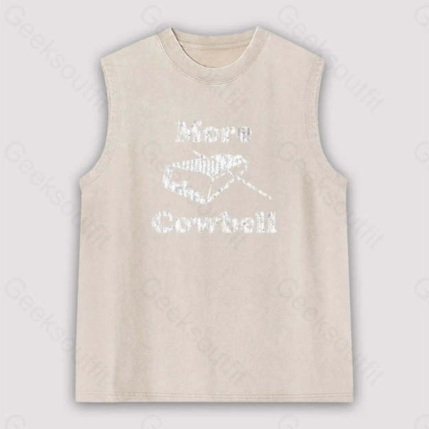 More Cowbell Unisex Washed Tank Apricot / S