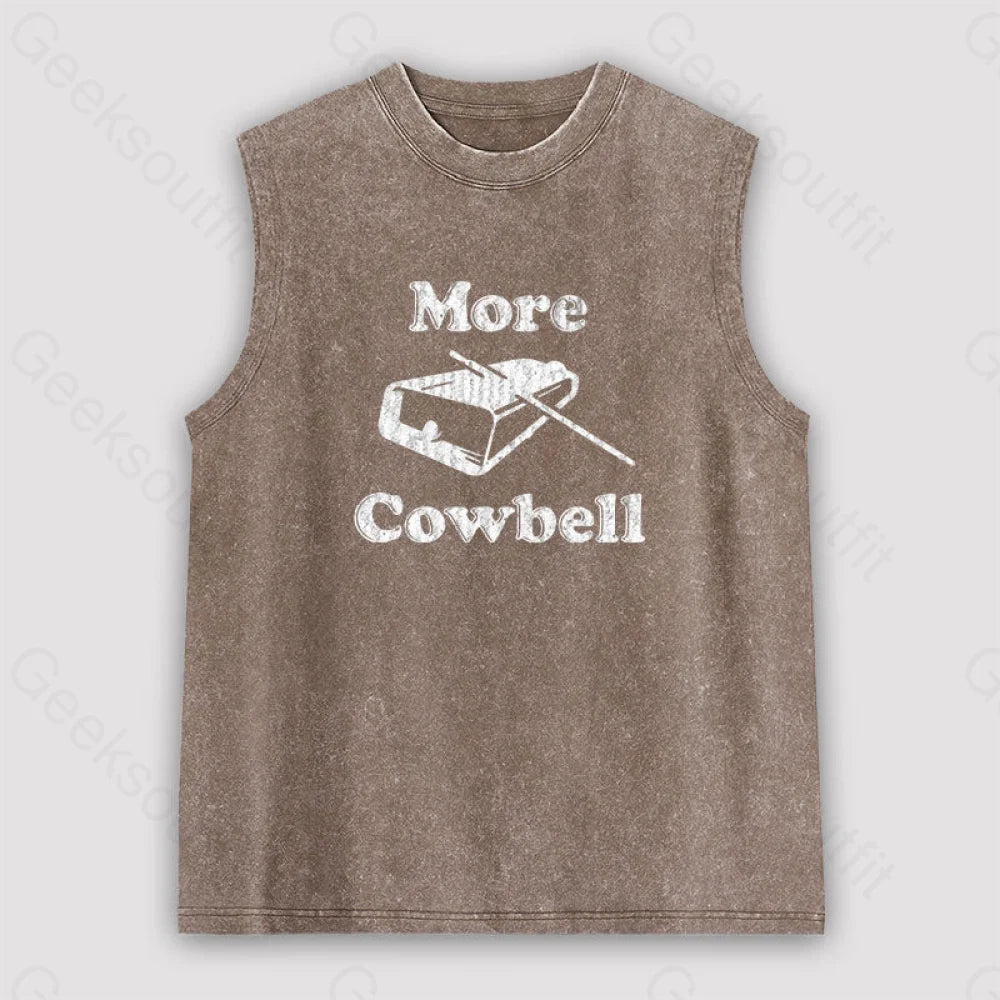 More Cowbell Unisex Washed Tank Brown / S