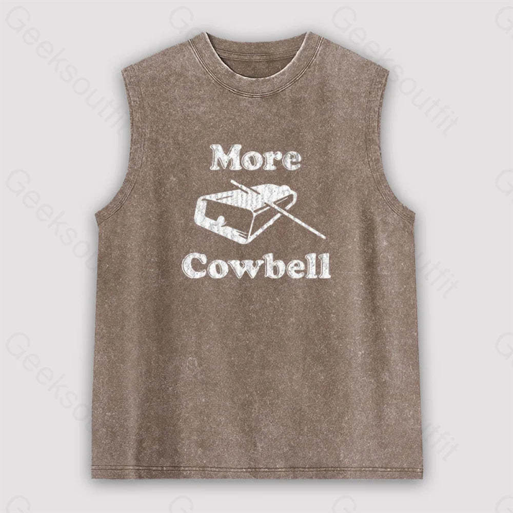 More Cowbell Unisex Washed Tank Brown / S