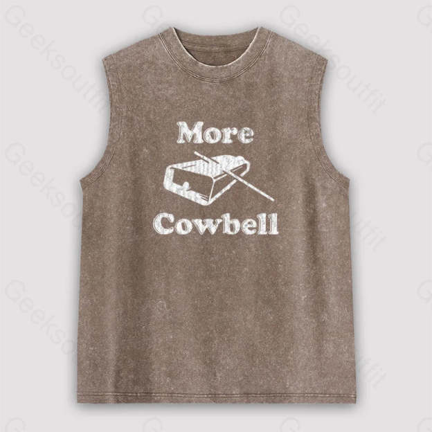 More Cowbell Unisex Washed Tank Brown / S