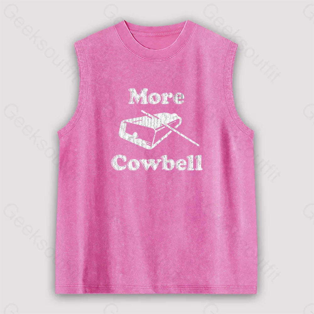 More Cowbell Unisex Washed Tank Pink / S