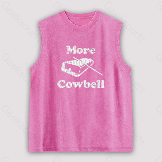 More Cowbell Unisex Washed Tank Pink / S