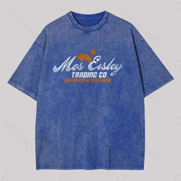 Mos Eisley Geek Washed T-Shirt Blue / S