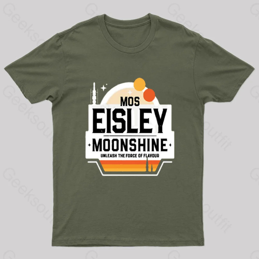 Mos Eisley Moonshine Nerd T-Shirt Army Green / S