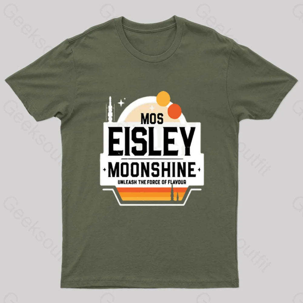Mos Eisley Moonshine Nerd T-Shirt Army Green / S