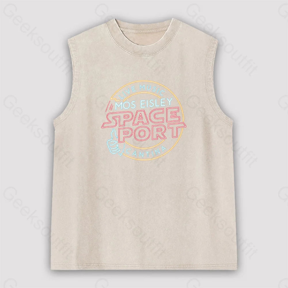 Mos Eisley Space Port Unisex Washed Tank Apricot / S