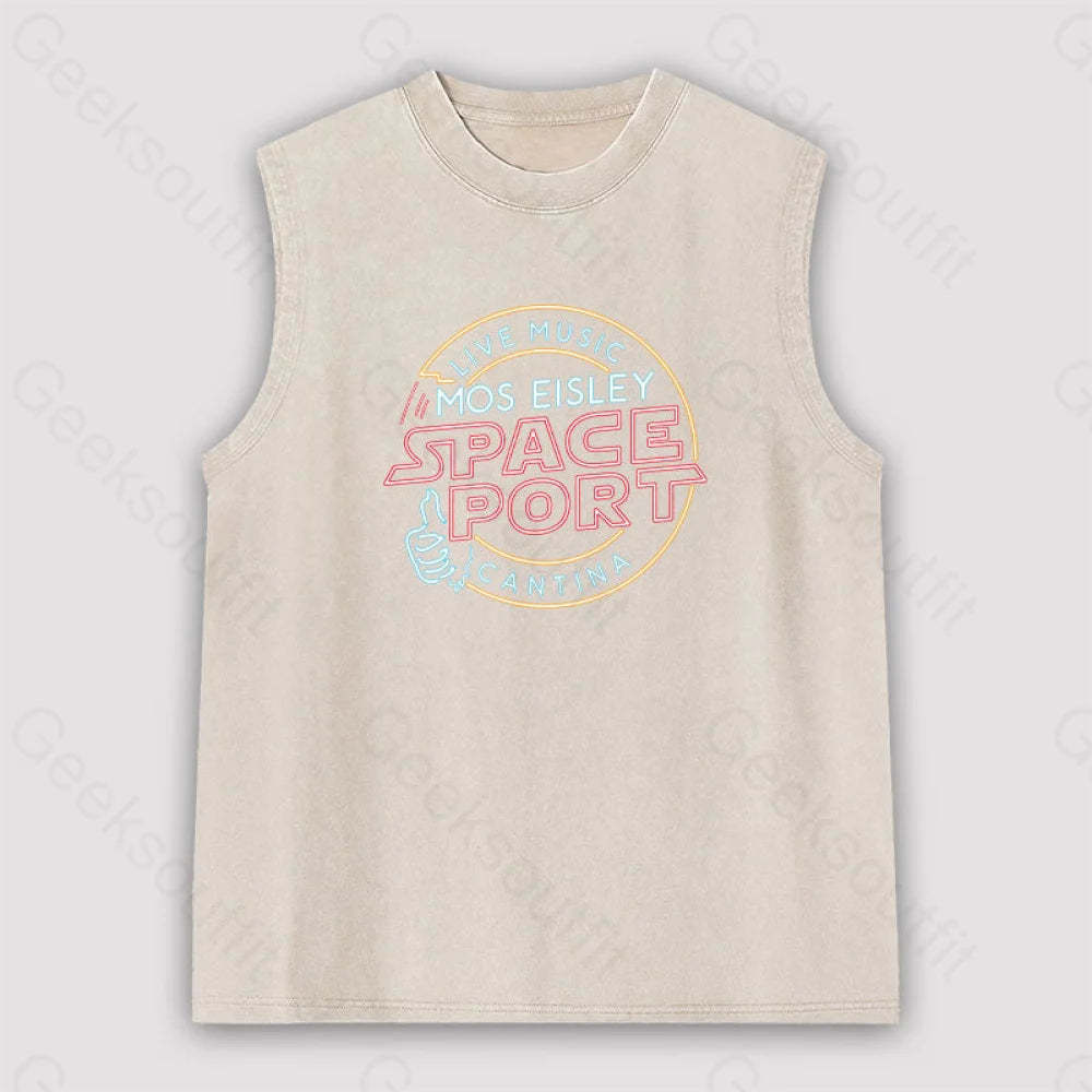 Mos Eisley Space Port Unisex Washed Tank Apricot / S