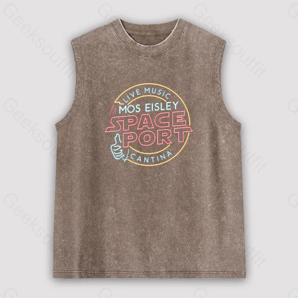 Mos Eisley Space Port Unisex Washed Tank Brown / S