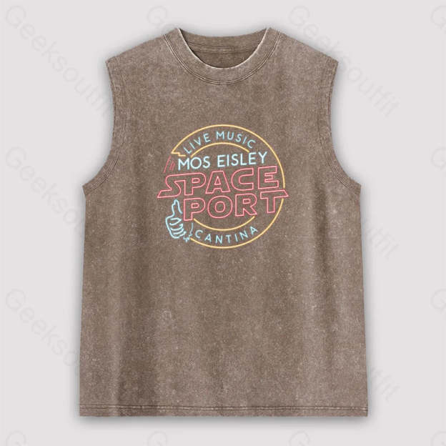 Mos Eisley Space Port Unisex Washed Tank Brown / S