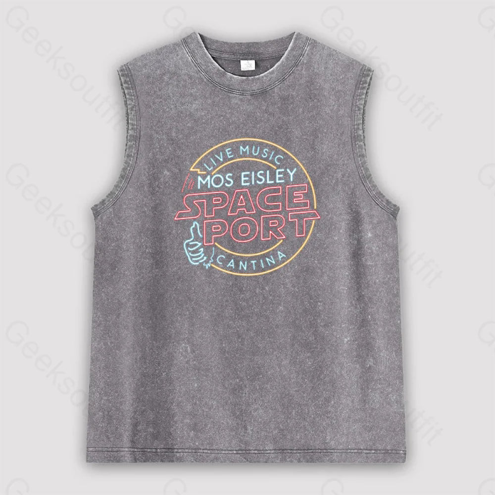 Mos Eisley Space Port Unisex Washed Tank Grey / S