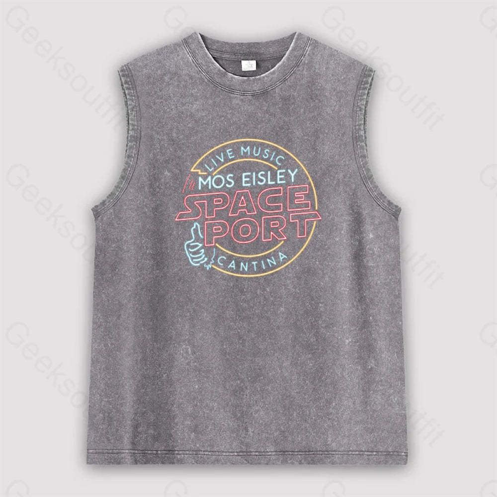 Mos Eisley Space Port Unisex Washed Tank Grey / S