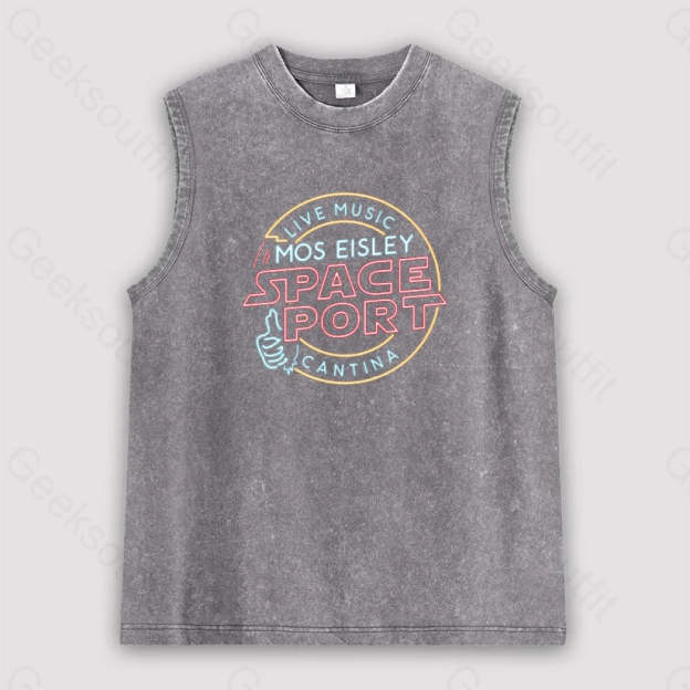 Mos Eisley Space Port Unisex Washed Tank Grey / S