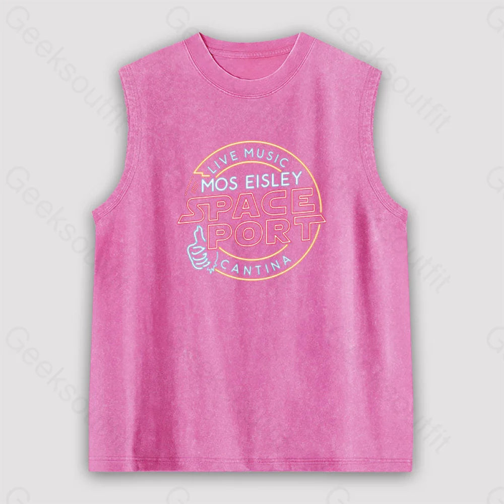 Mos Eisley Space Port Unisex Washed Tank Pink / S