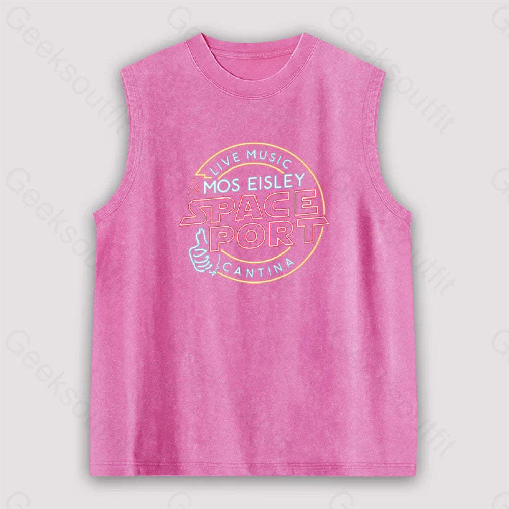 Mos Eisley Space Port Unisex Washed Tank Pink / S