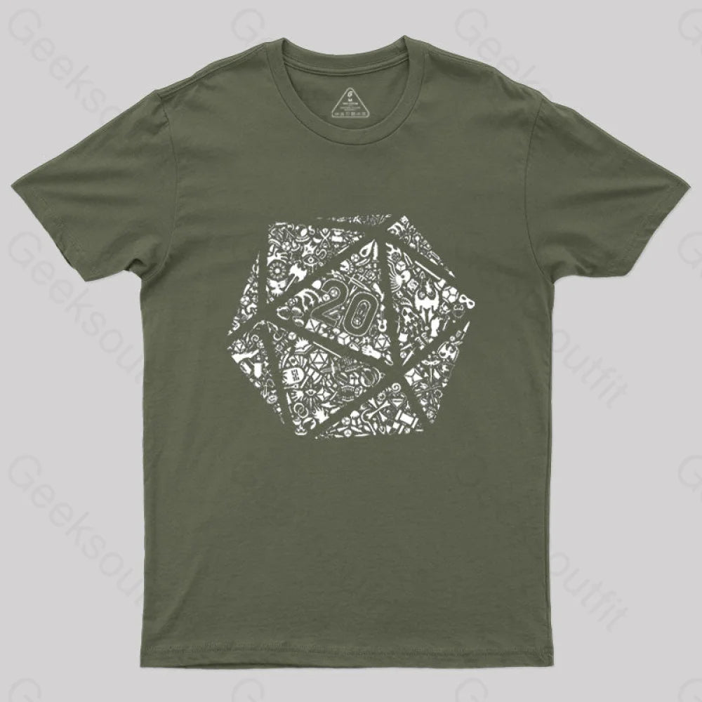 Mosaic D20 T-Shirt Army Green / S