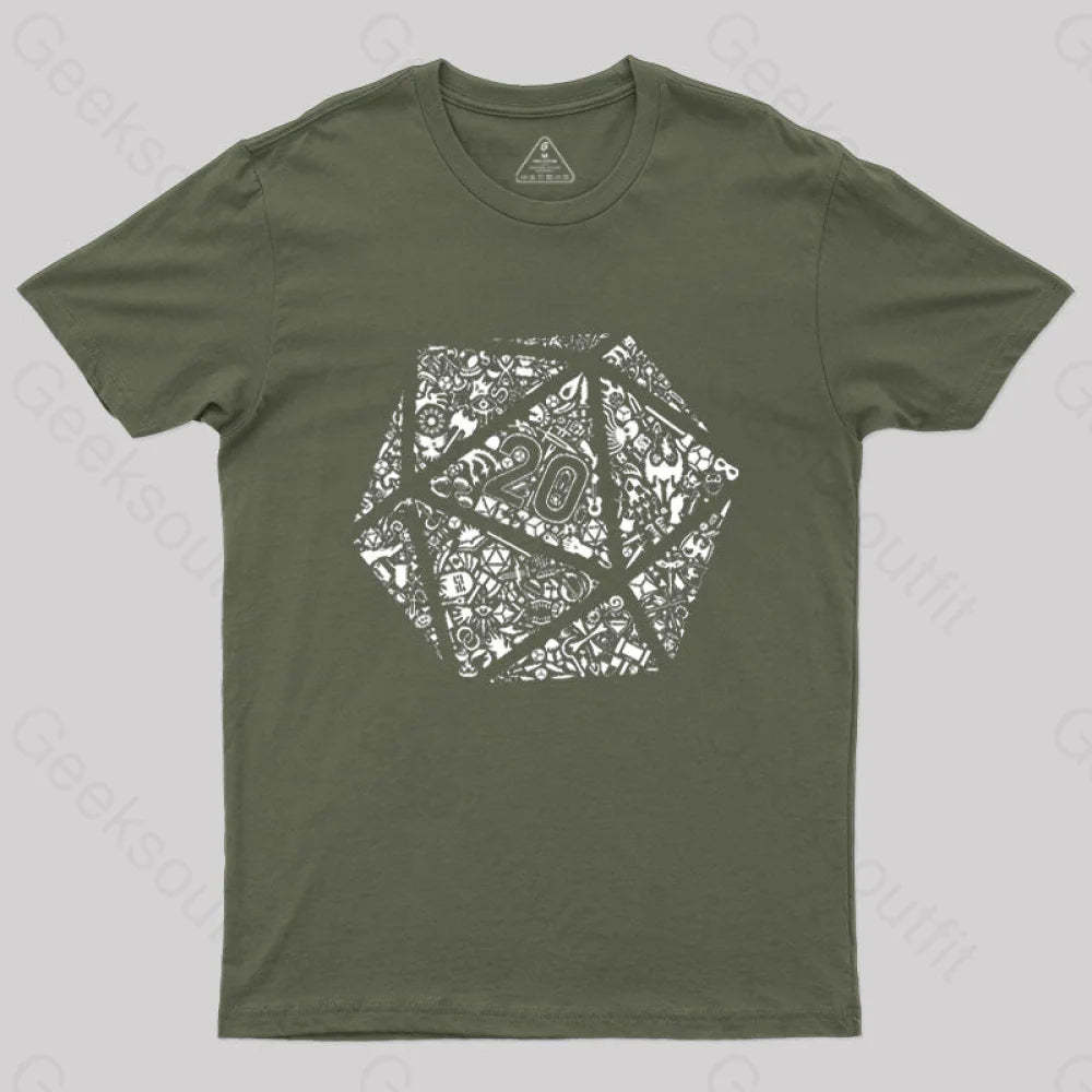 Mosaic D20 T-Shirt Army Green / S