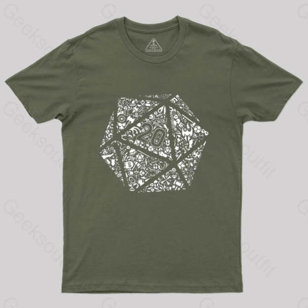 Mosaic D20 T-Shirt Army Green / S