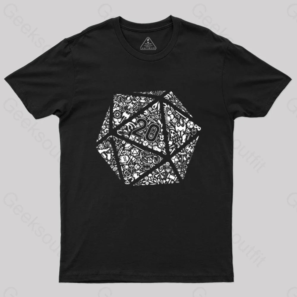 Mosaic D20 T-Shirt Black / S