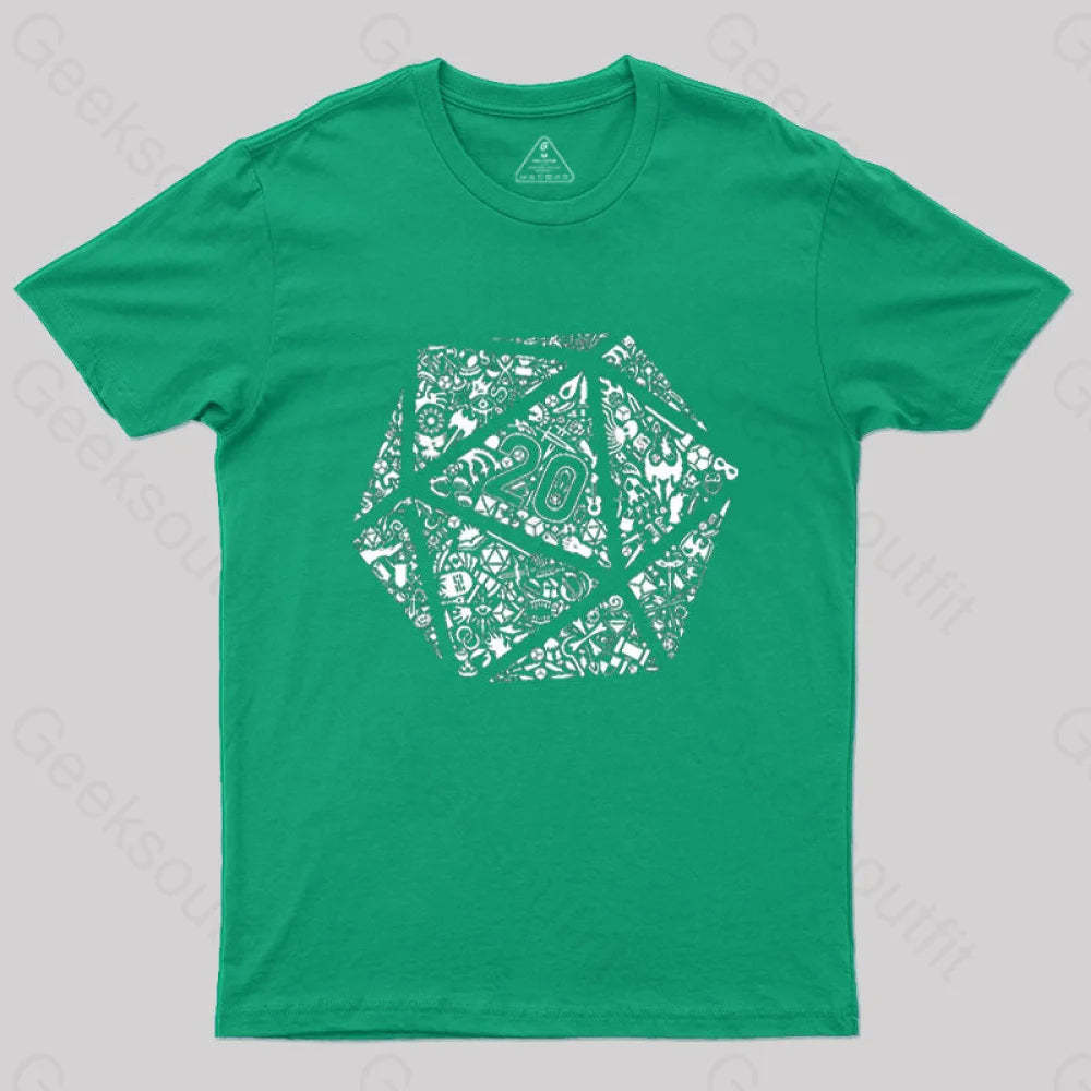 Mosaic D20 T-Shirt Green / S