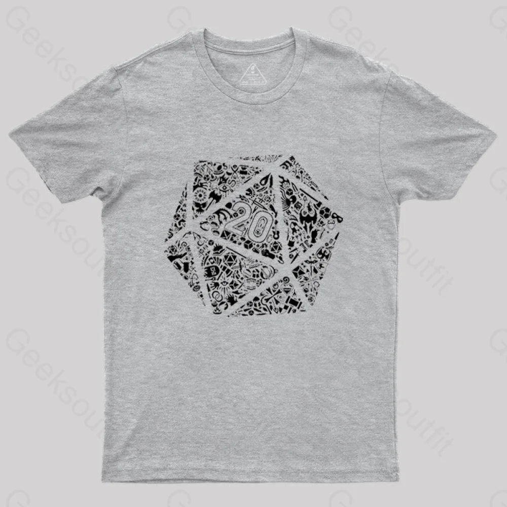 Mosaic D20 T-Shirt Grey / S
