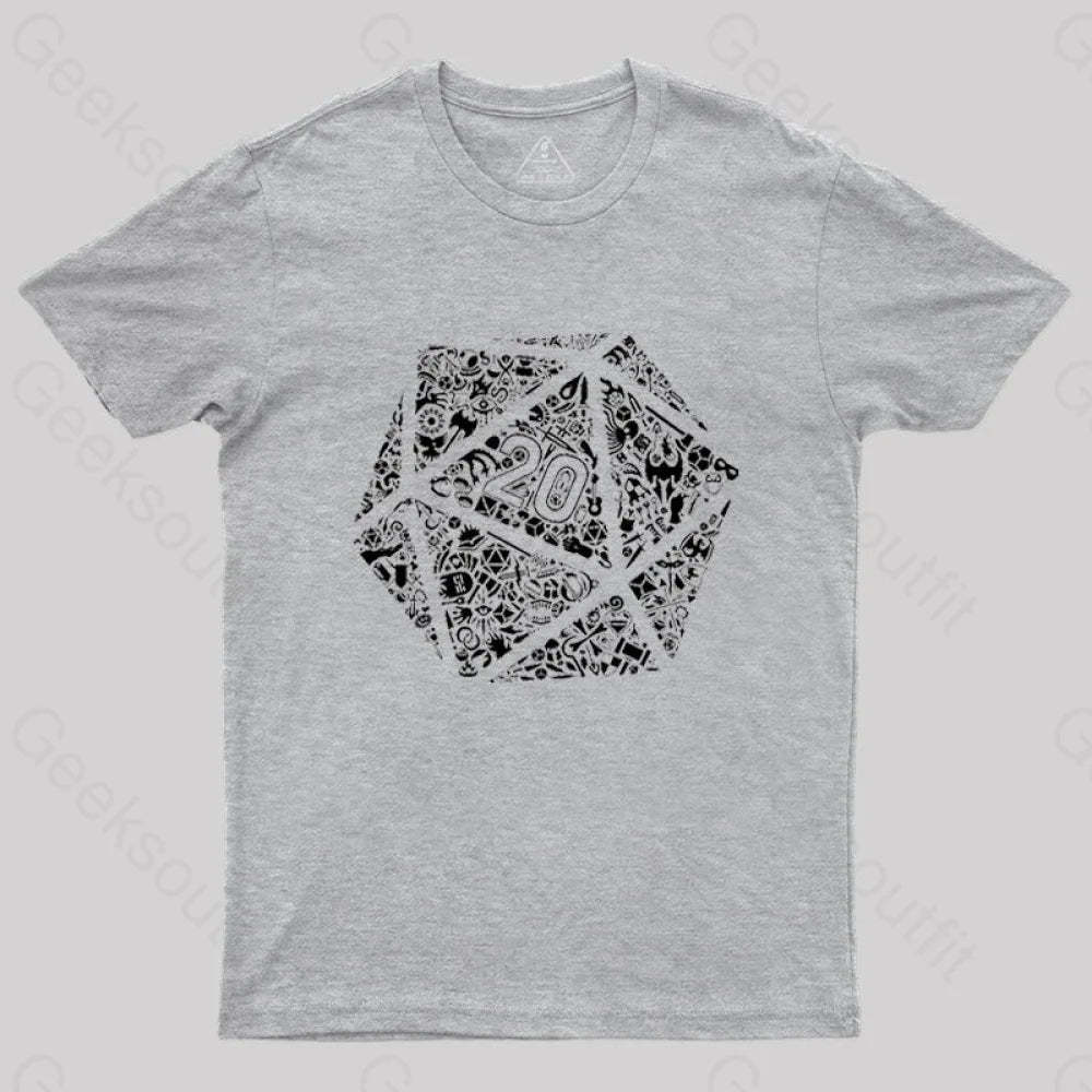 Mosaic D20 T-Shirt Grey / S