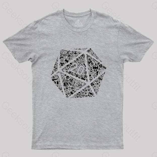 Mosaic D20 T-Shirt Grey / S