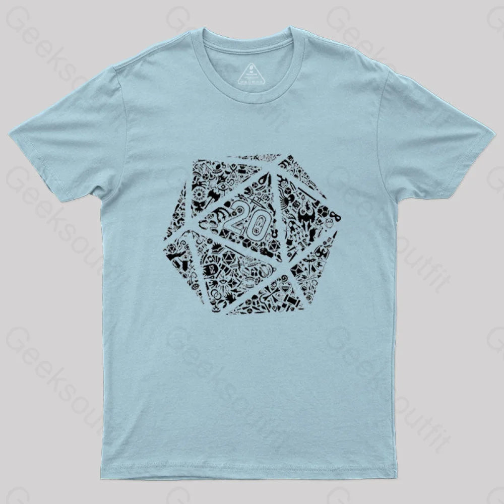 Mosaic D20 T-Shirt Light Blue / S