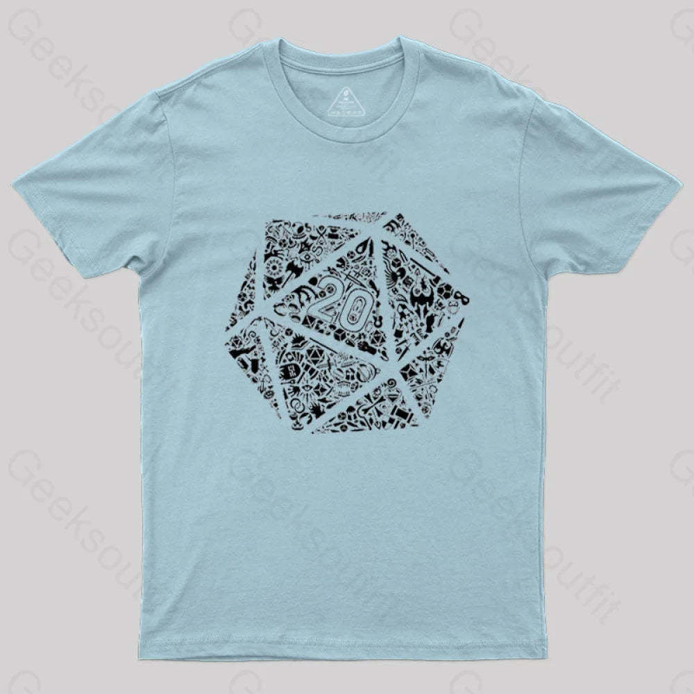 Mosaic D20 T-Shirt Light Blue / S