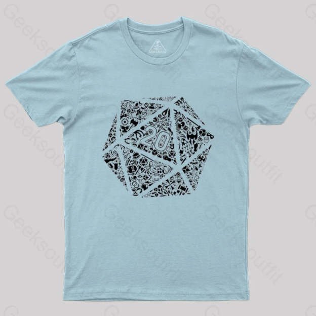 Mosaic D20 T-Shirt Light Blue / S