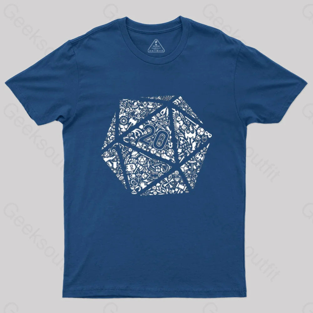 Mosaic D20 T-Shirt Navy / S