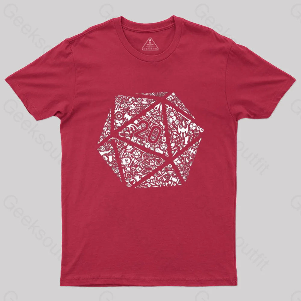 Mosaic D20 T-Shirt Red / S