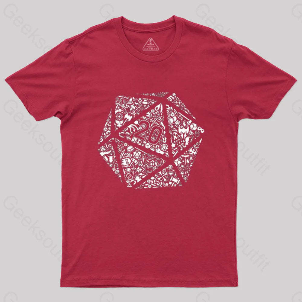 Mosaic D20 T-Shirt Red / S