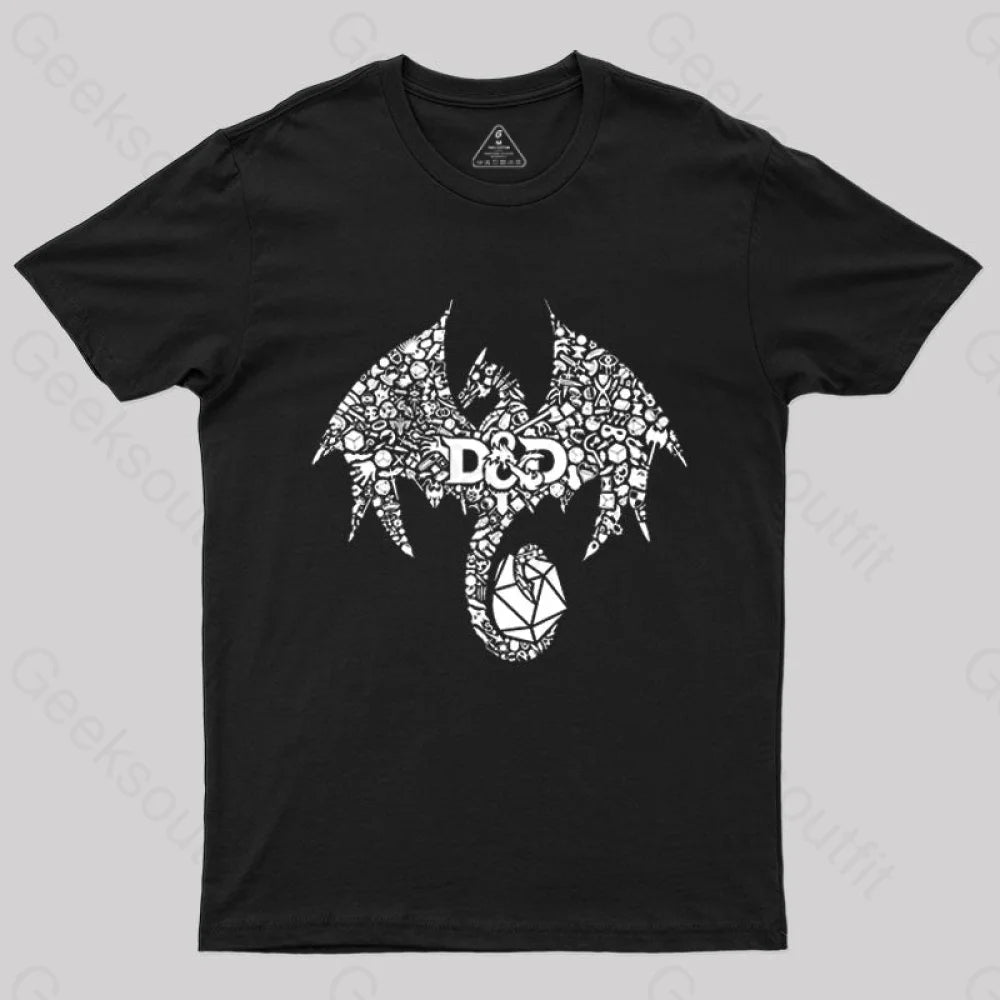 Mosaic Dragon T-Shirt Black / S