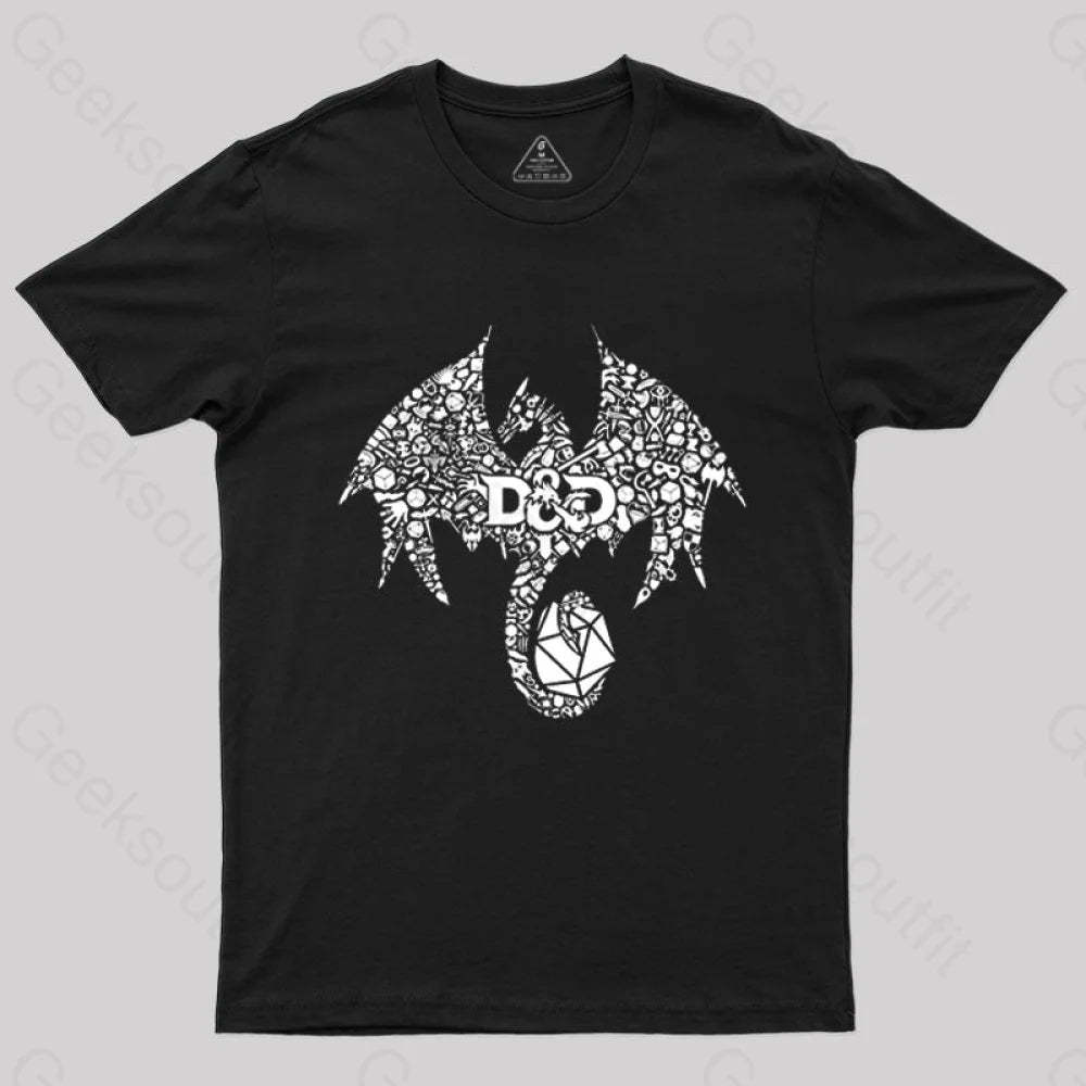 Mosaic Dragon T-Shirt Black / S