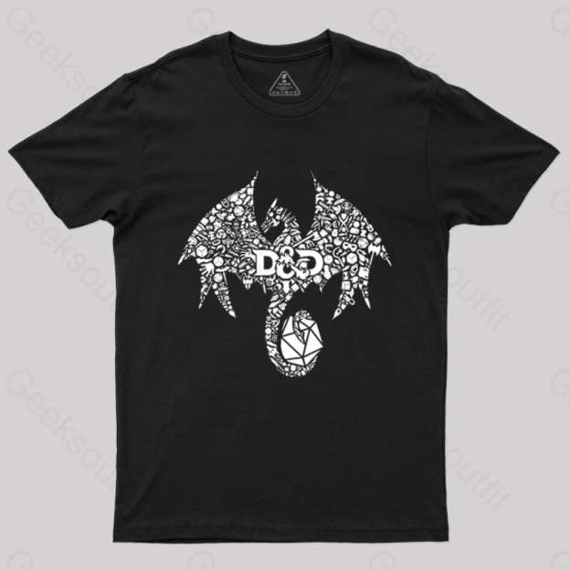 Mosaic Dragon T-Shirt Black / S