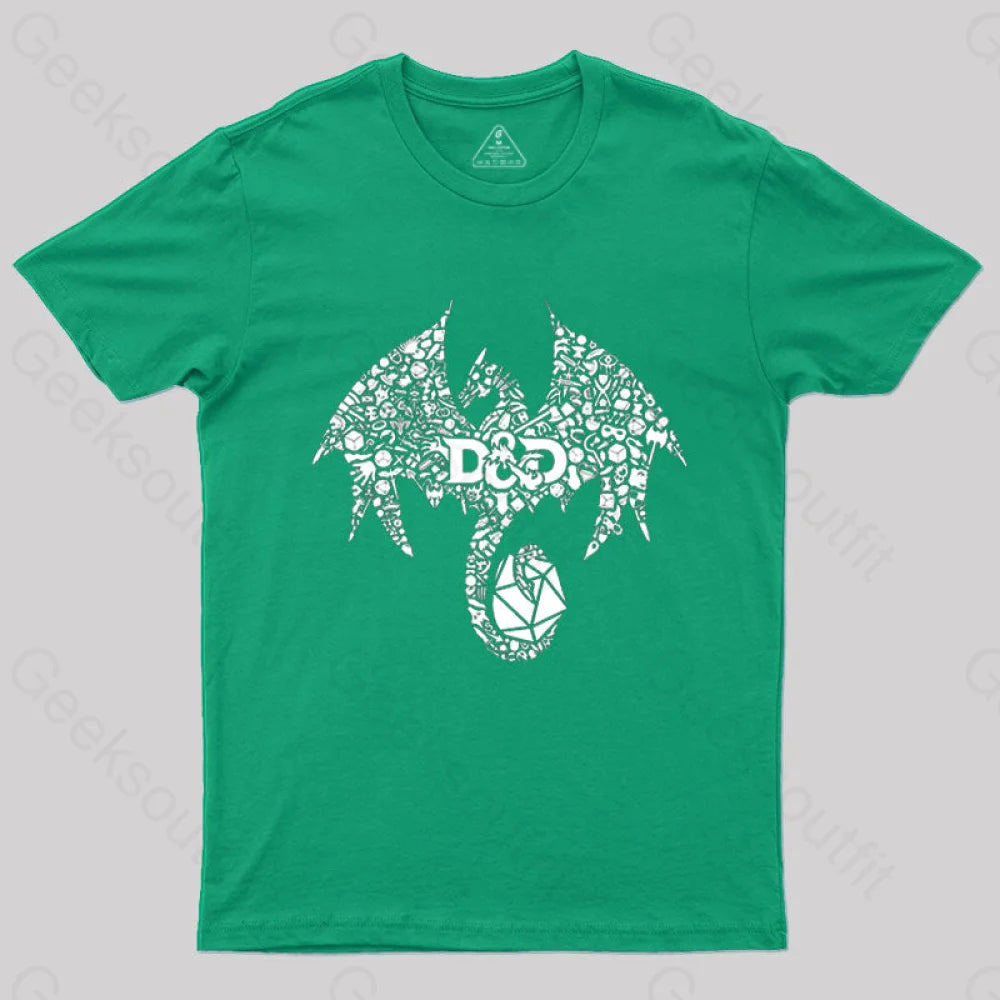 Mosaic Dragon T-Shirt Green / S