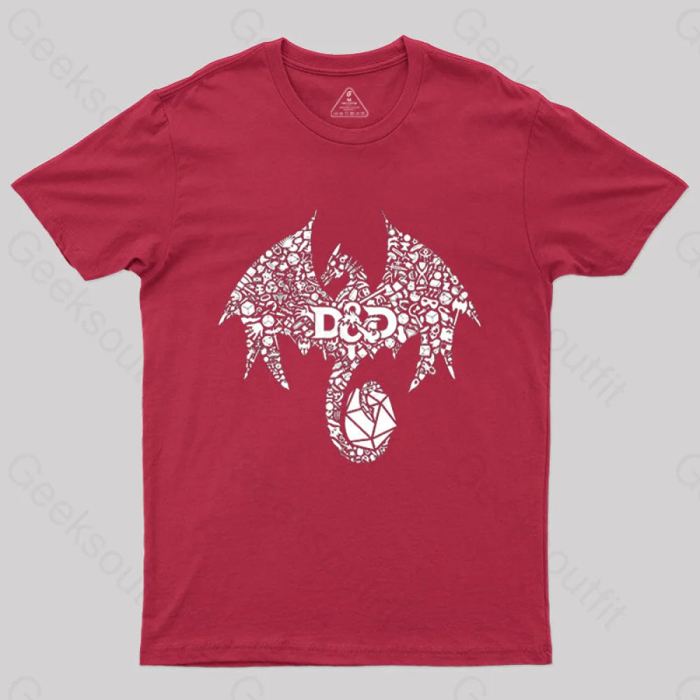 Mosaic Dragon T-Shirt Red / S