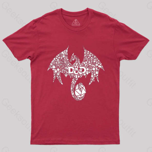 Mosaic Dragon T-Shirt Red / S