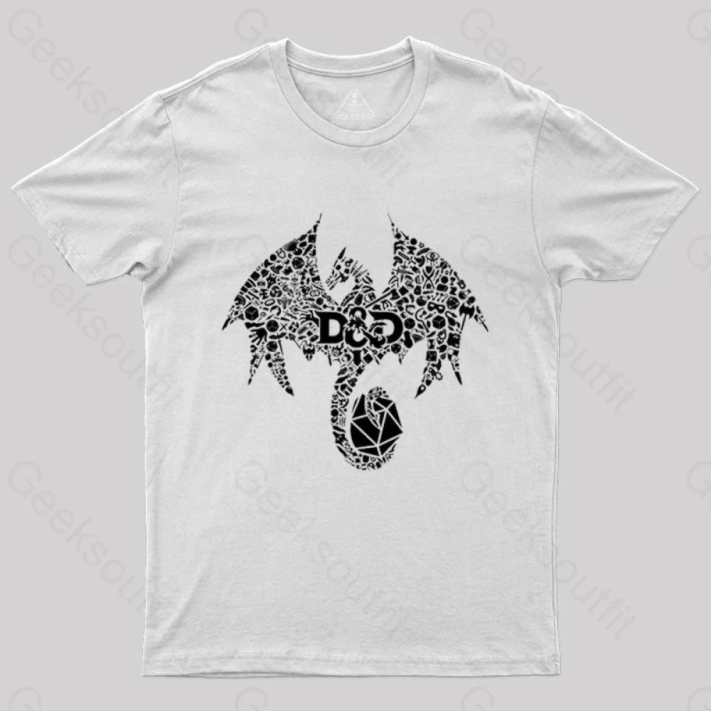 Mosaic Dragon T-Shirt White / S