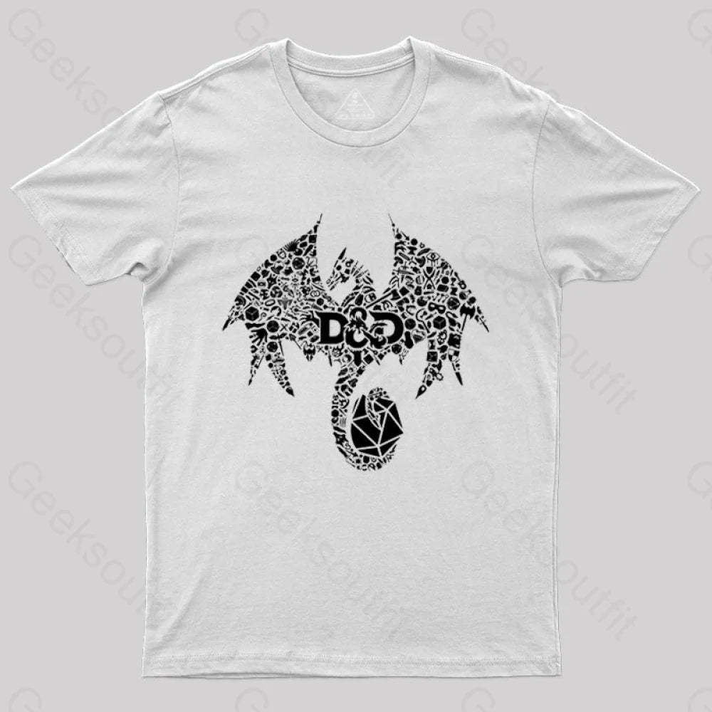 Mosaic Dragon T-Shirt White / S