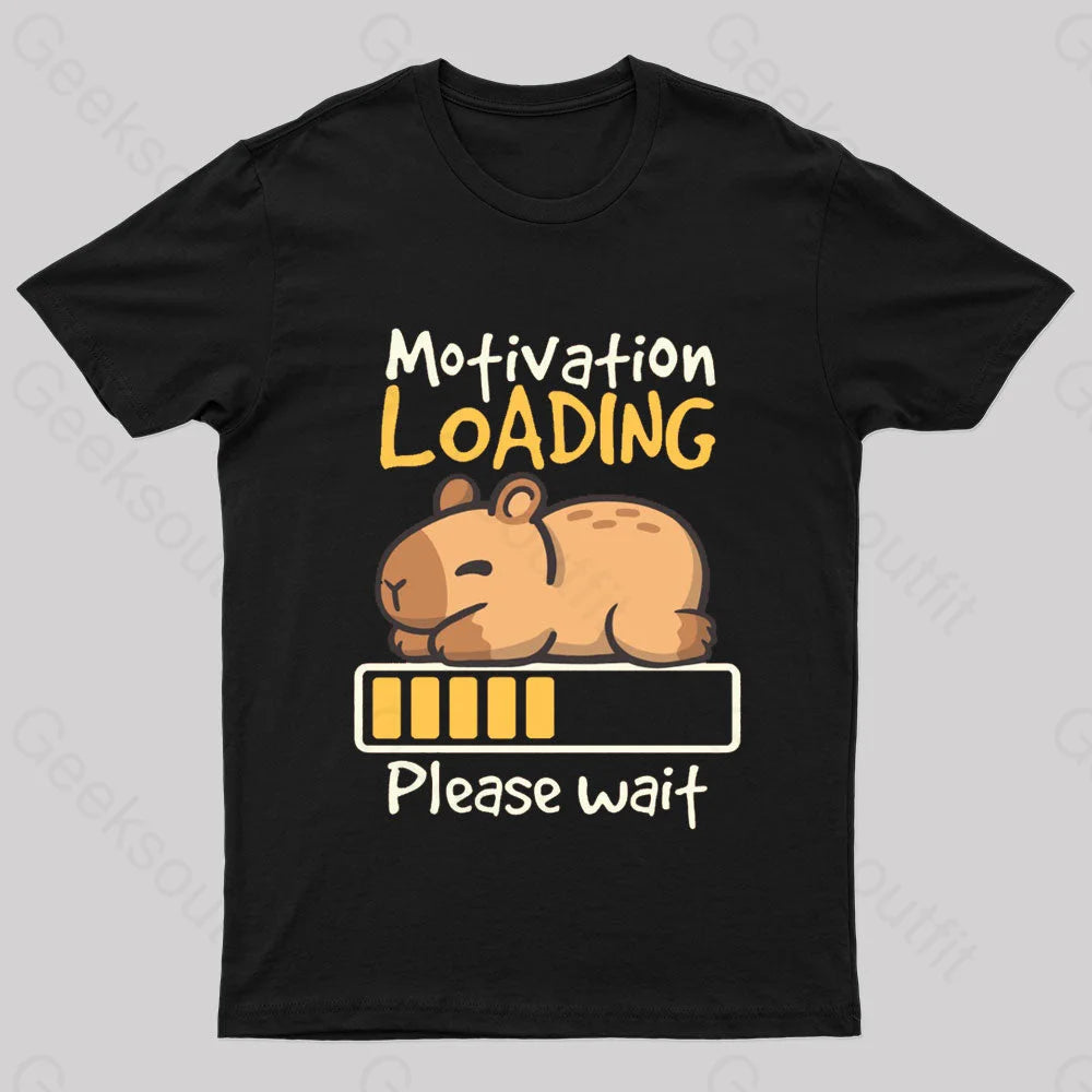 Motivation Loading Nerd T-Shirt Black / S