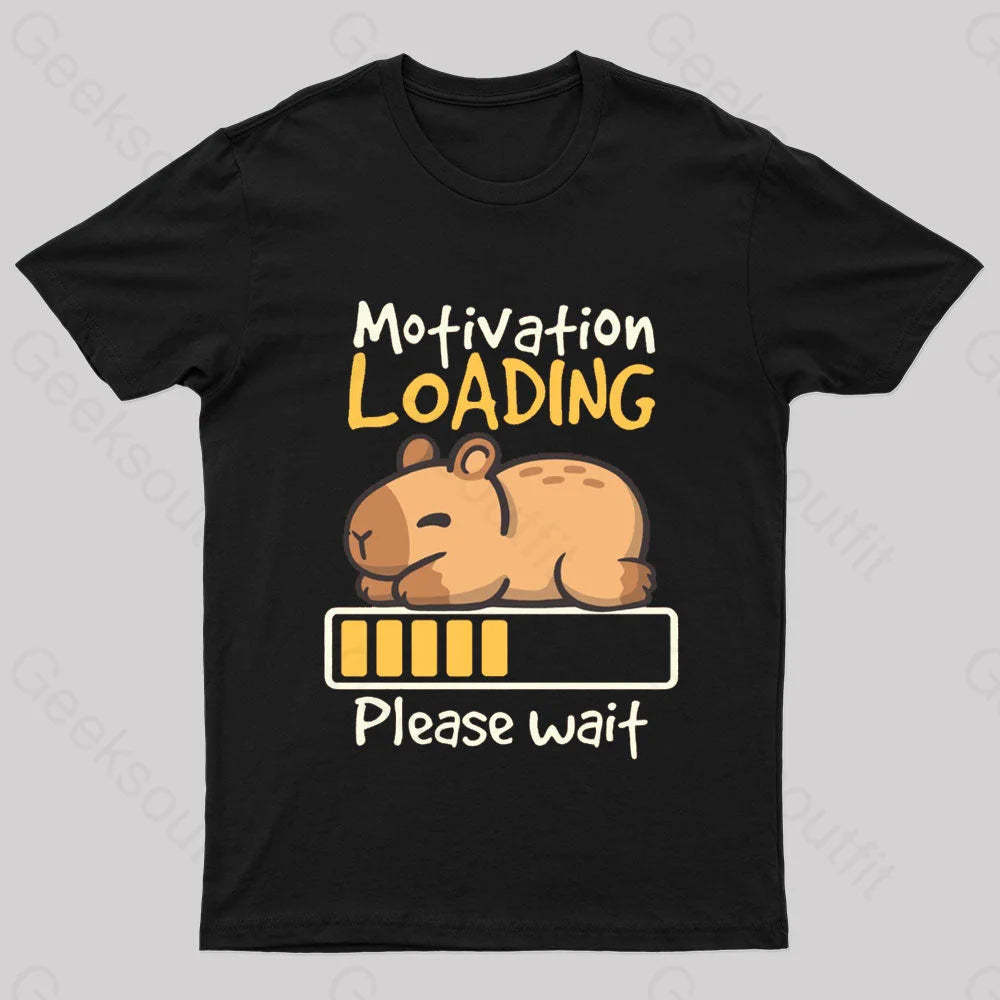Motivation Loading Nerd T-Shirt Black / S