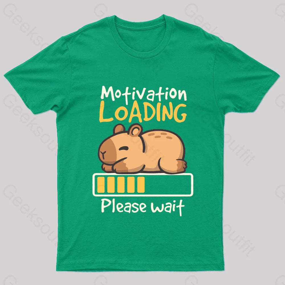 Motivation Loading Nerd T-Shirt Green / S