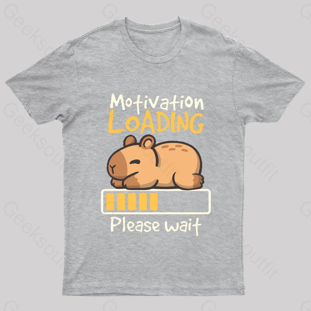 Motivation Loading Nerd T-Shirt Grey / S